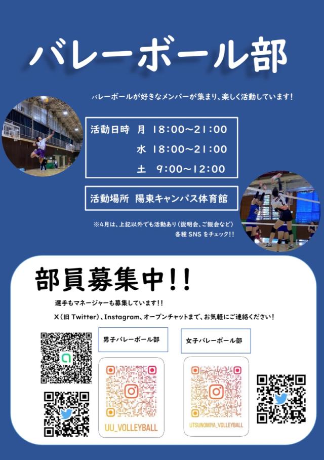 バレーボール部新歓ビラ