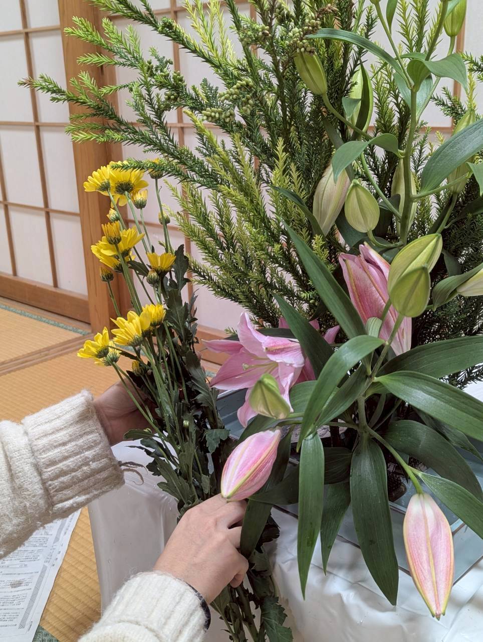 華道部の活動の様子